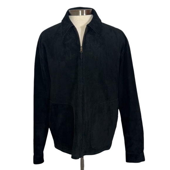 MISSANI LE COLLEZIONI Black Leather Reversible, Suede Jacket Zip Large - Picture 7 of 13